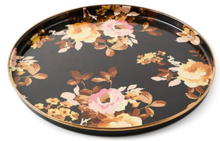 Wild Rose-Brown (Enamelware) 14" Round Tray