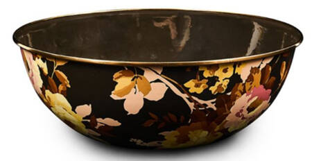 Wild Rose-Brown (Enamelware) 13" Round Serving Bowl