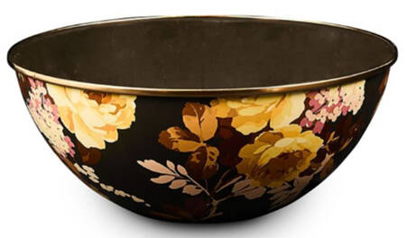 Wild Rose-Brown (Enamelware) 11" Round Serving Bowl