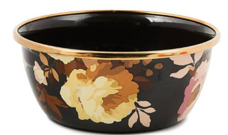 Wild Rose-Brown (Enamelware) Spice Cellar-Pinch Bowl