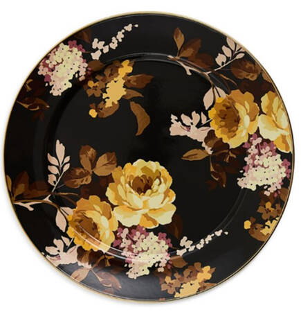 Wild Rose-Brown (Enamelware) Service Plate (Charger)