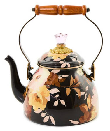 Wild Rose-Brown (Enamelware) Kettle & Lid