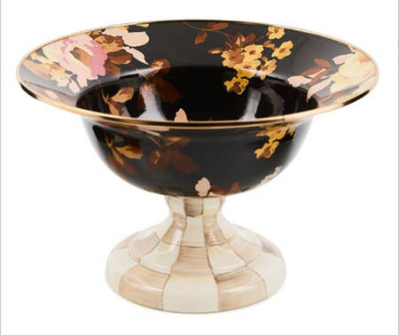 Wild Rose-Brown (Enamelware) Round Compote (Height X Width)