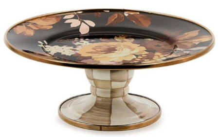 Wild Rose-Brown (Enamelware) Round Compote (Height X Width)