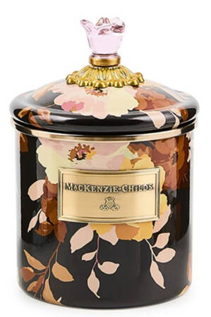 Wild Rose-Brown (Enamelware) Small Canister & Lid