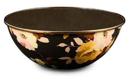Wild Rose-Brown (Enamelware) 9" All Purpose Serving Bowl