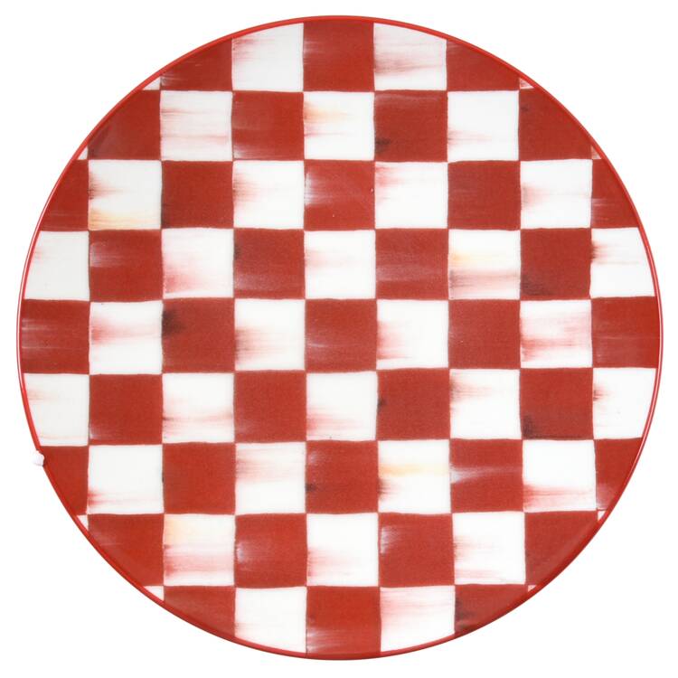 Cherry Check Salad Plate