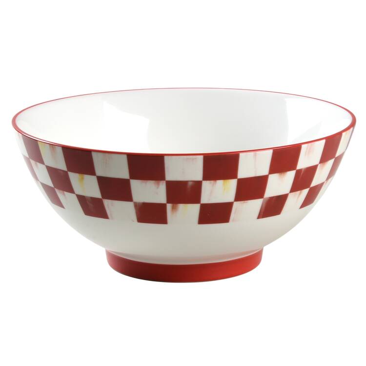 Cherry Check 9" Round Vegetable Bowl