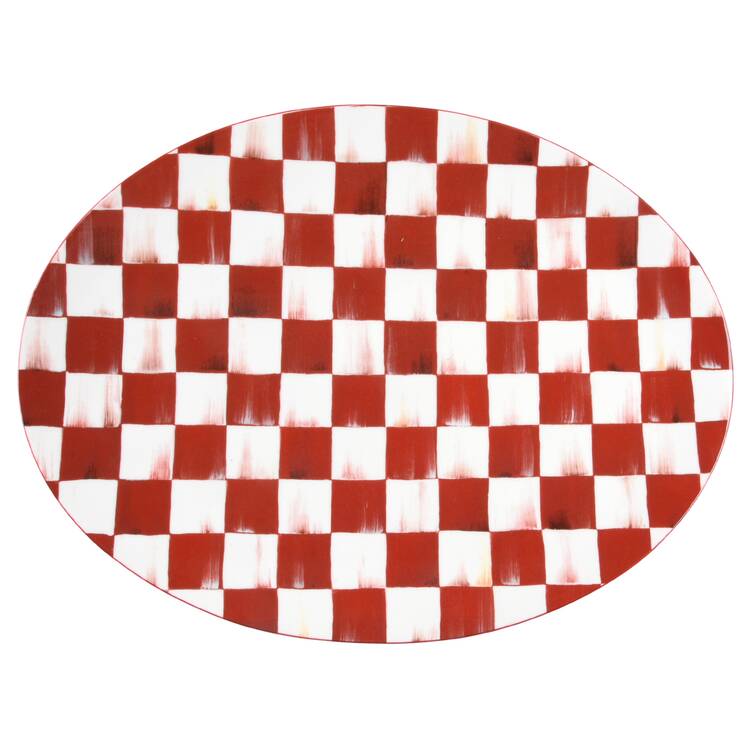 Cherry Check 15" Oval Serving Platter
