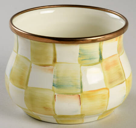 Parchment Check (Enamelware) Sugar Bowl No Lid