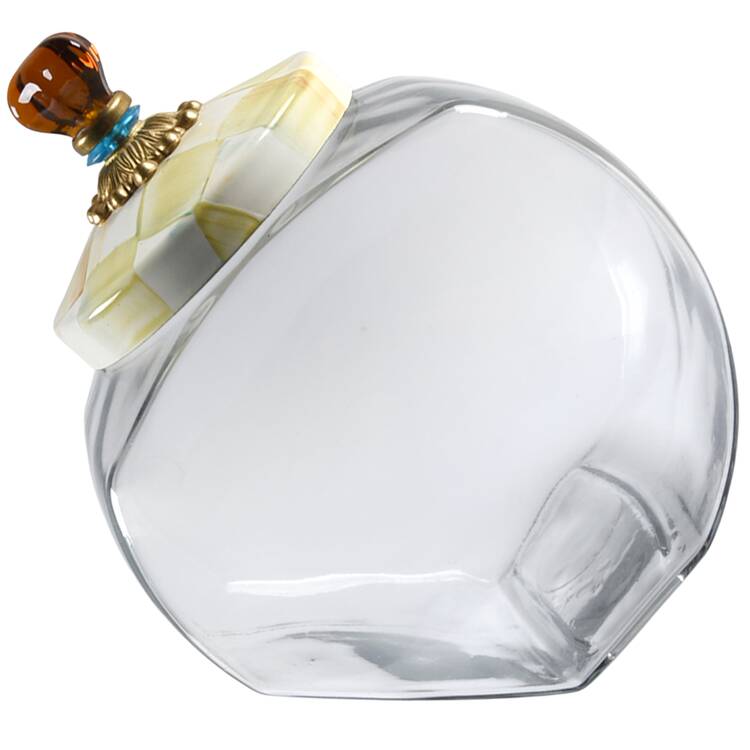 Parchment Check (Enamelware) Glassware Cookie Jar & Lid