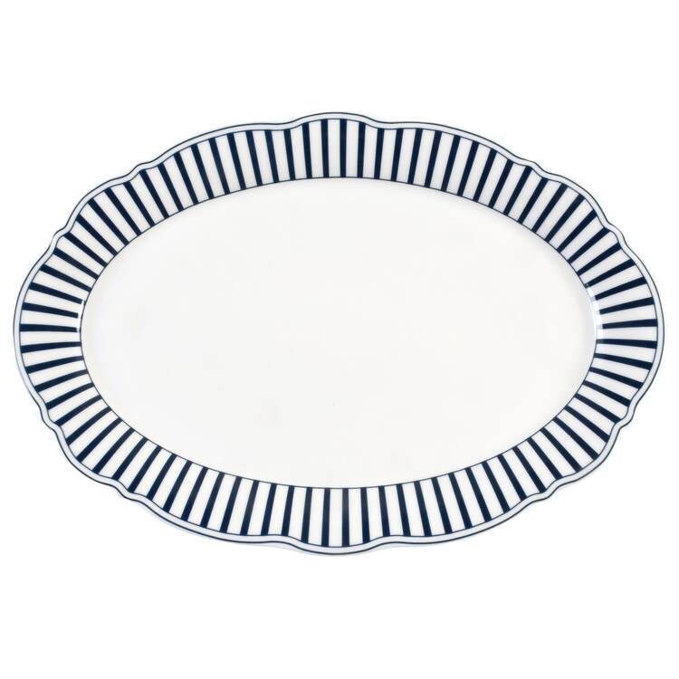 Josephine Navy Blue 14" Oval Serving Platter