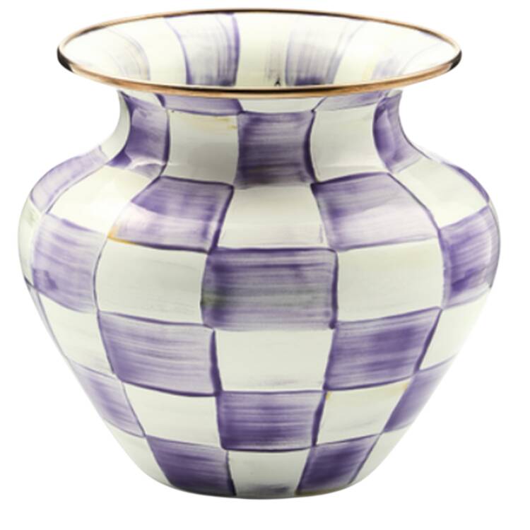 Violet Check 7" Vase