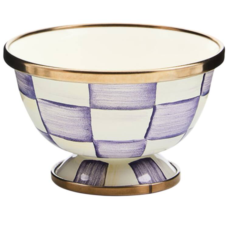 Violet Check Open Sugar Bowl