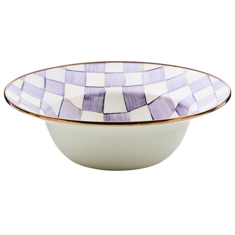 Violet Check 12" Round Serving Bowl