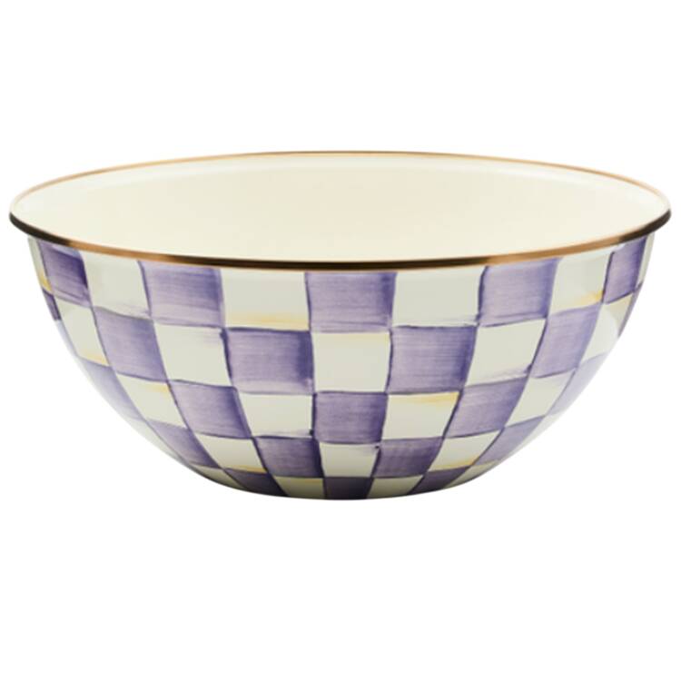 Violet Check 11" Round Serving Bowl