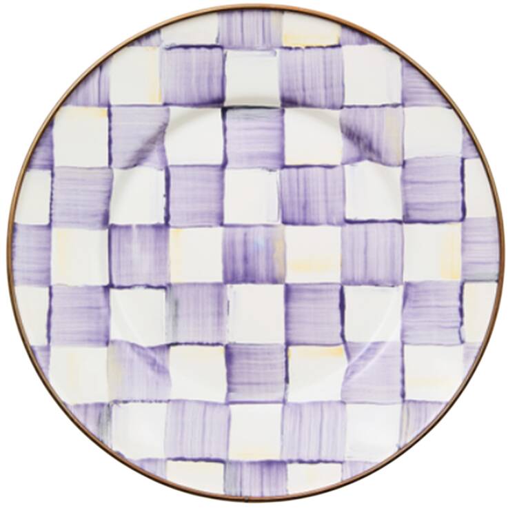 Violet Check Salad Plate