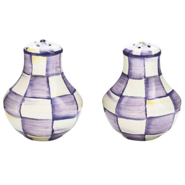 Violet Check Salt & Pepper Set