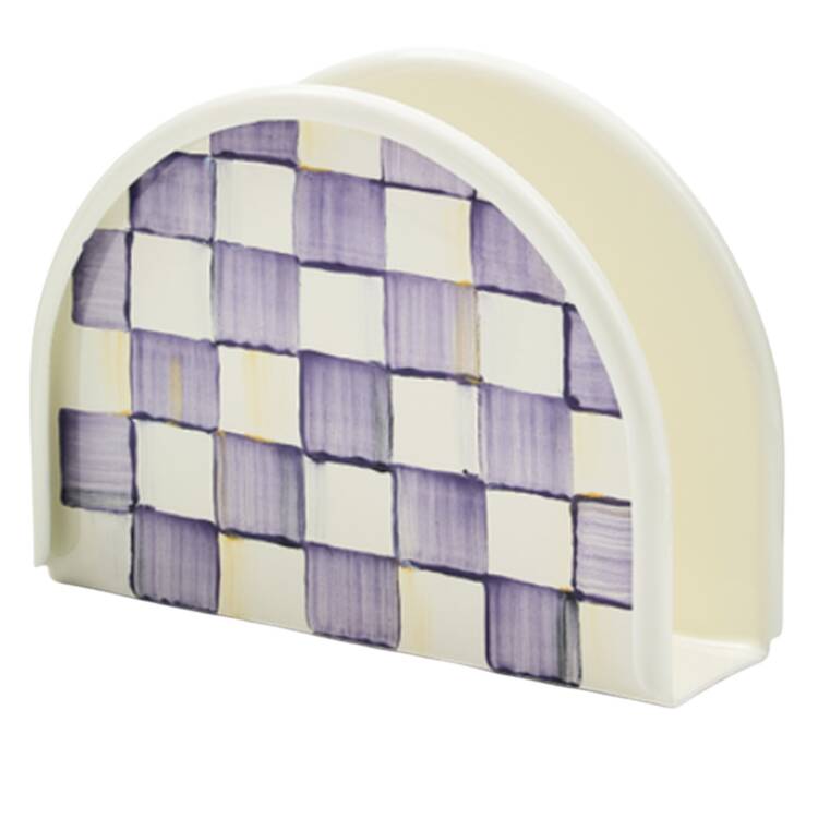 Violet Check Napkin Holder