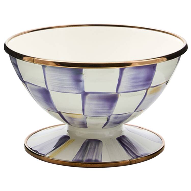 Violet Check Individual Ice Cream Dish