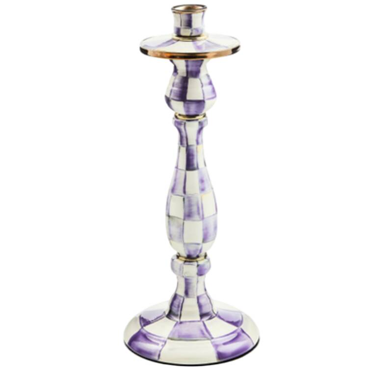 Violet Check 14" Candlestick