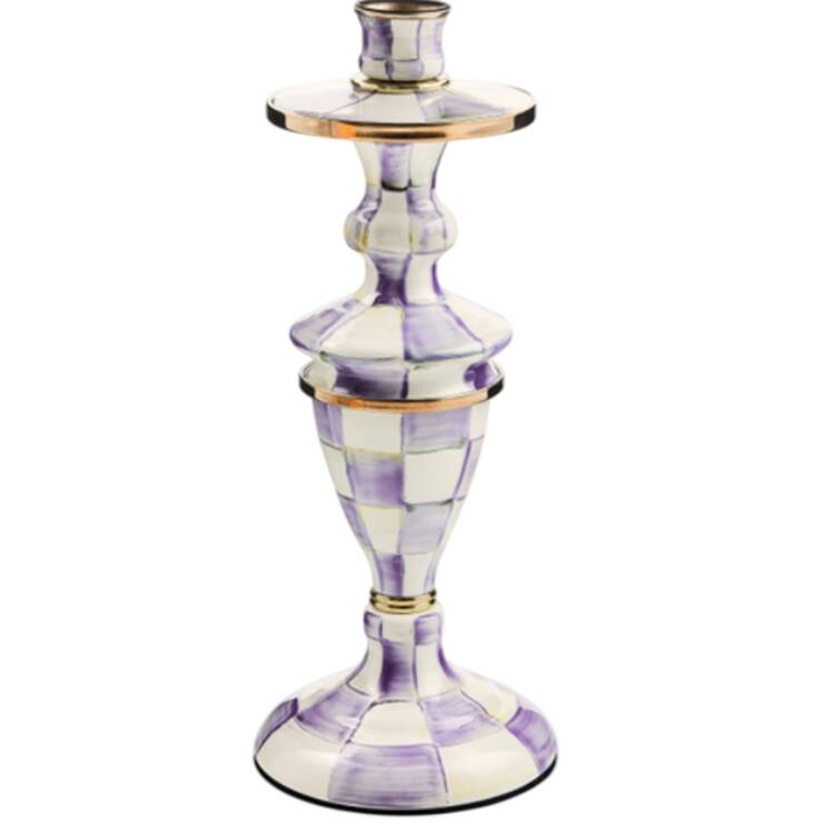 Violet Check 11" Candlestick