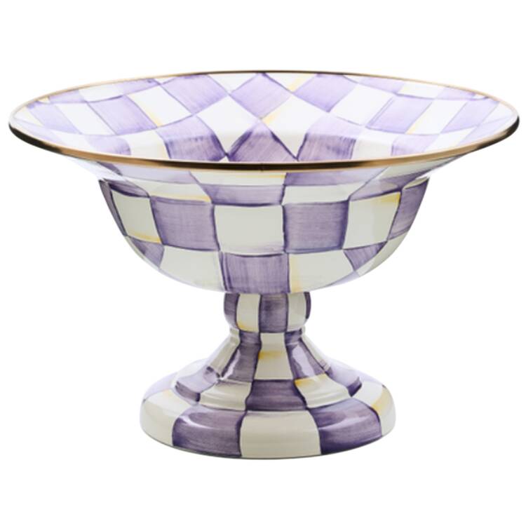 Violet Check Round Compote (Height X Width)