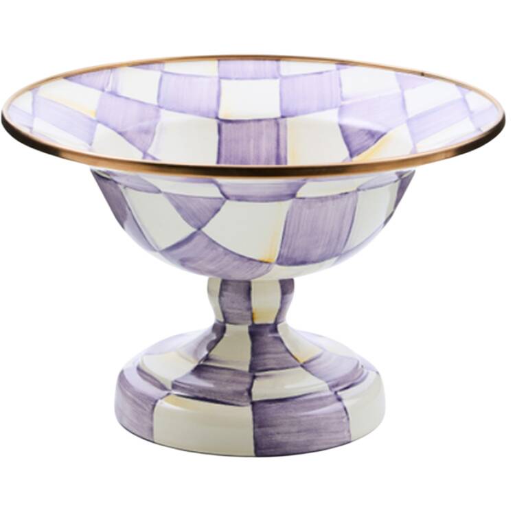 Violet Check Round Compote (Height X Width)