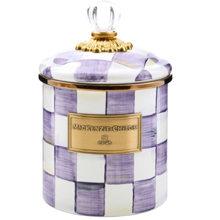 Violet Check Small Canister & Lid