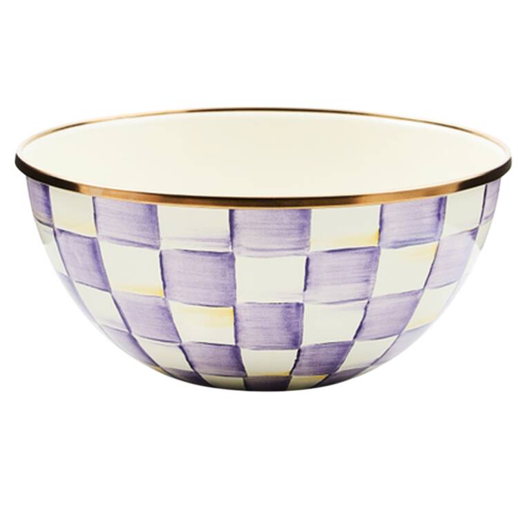 Violet Check 7" All Purpose Bowl