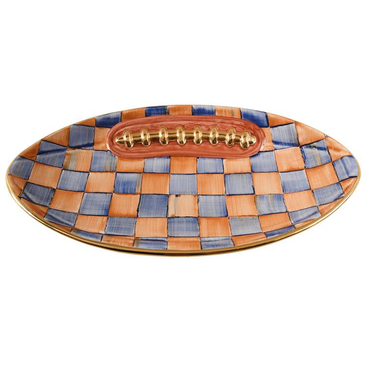 Courtly Check Football & Basketball Platter&Plates 13" Oval Serving Platter