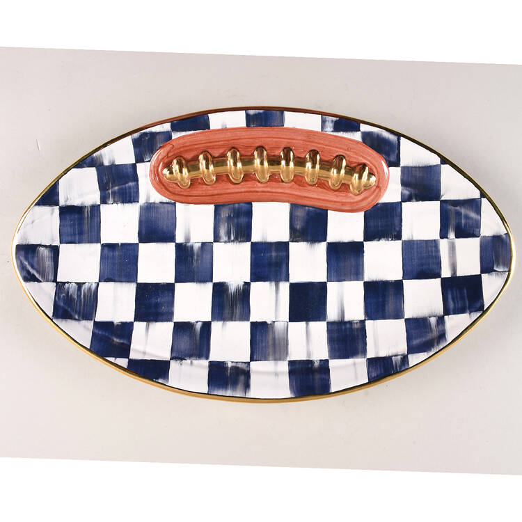 Courtly Check Football & Basketball Platter&Plates 13" Oval Serving Platter