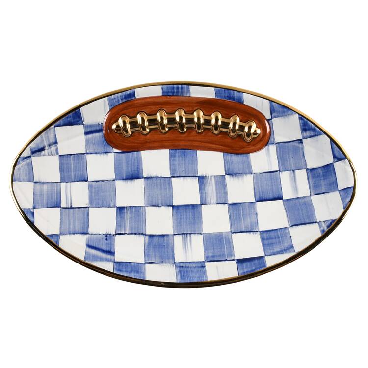 Courtly Check Football & Basketball Platter&Plates 13" Oval Serving Platter