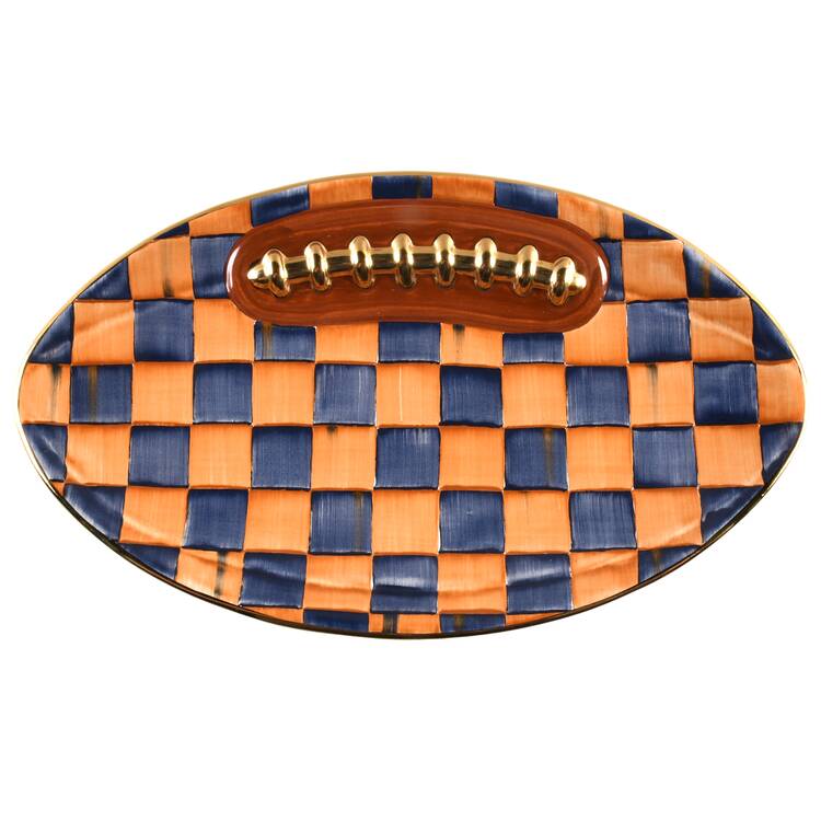 Courtly Check Football & Basketball Platter&Plates 13" Oval Serving Platter