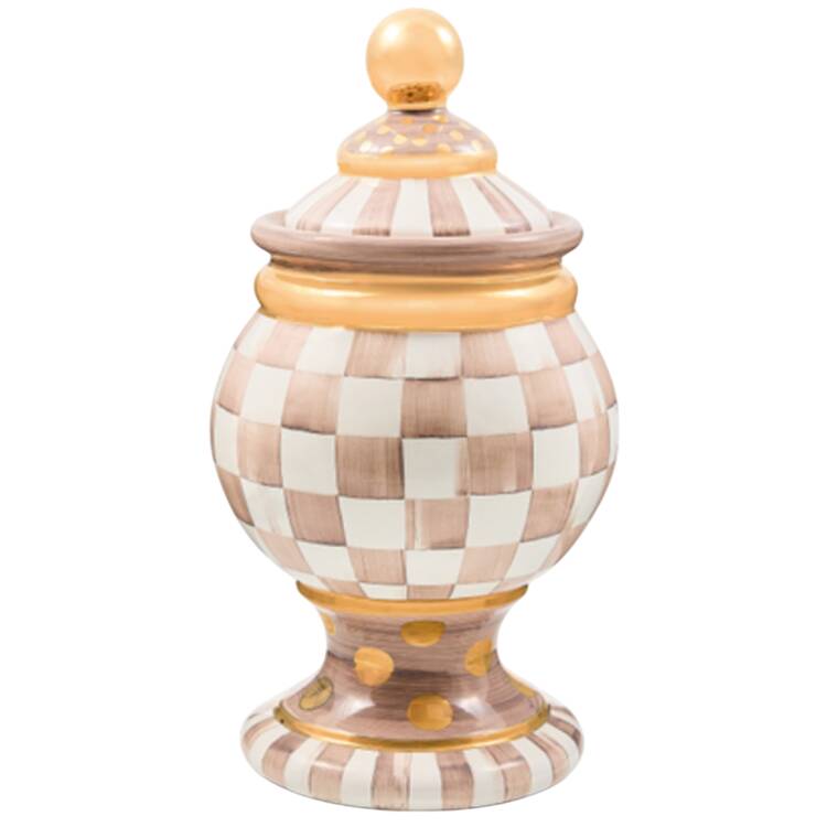 Mocha Check (Ceramic) Medium Canister & Lid
