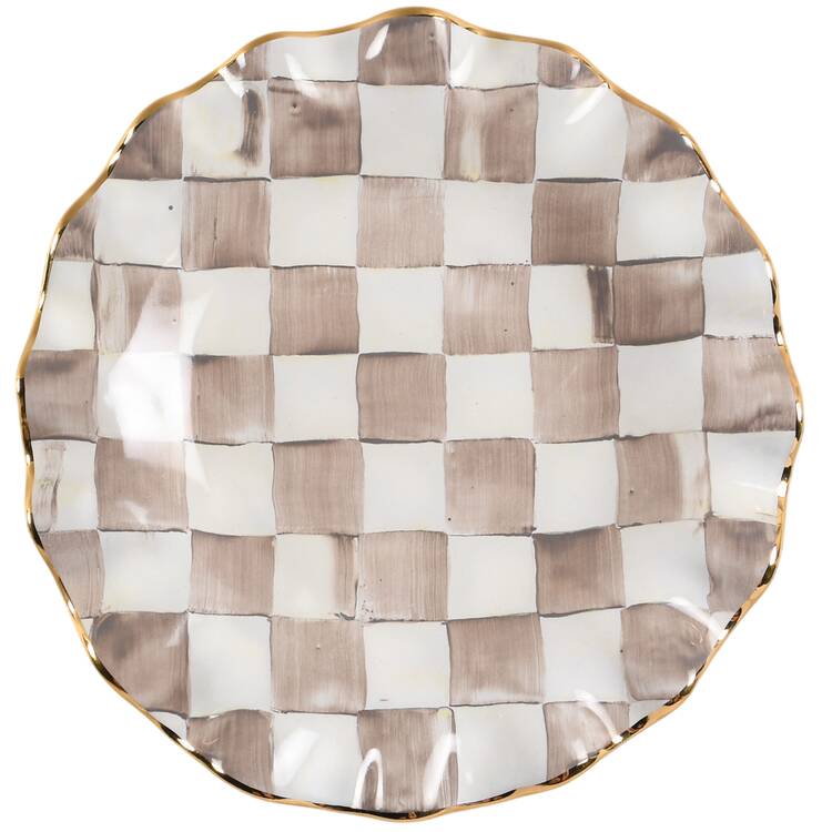 Mocha Check (Ceramic) Salad/Dessert Plate