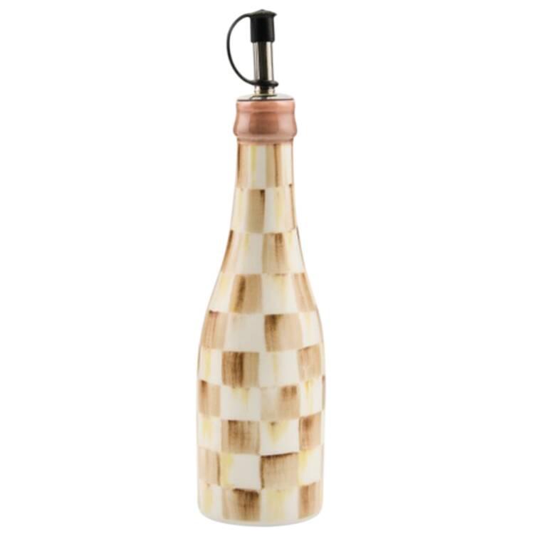 Mocha Check (Ceramic) Oil Cruet with Drizzle Spout