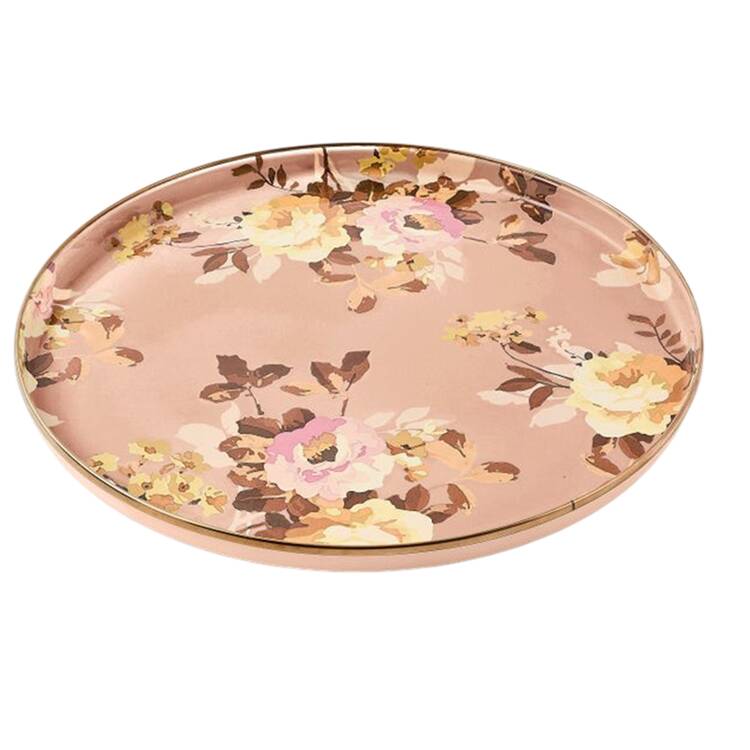 Wild Rose  Mauve (Enamelware) 14" Round Tray