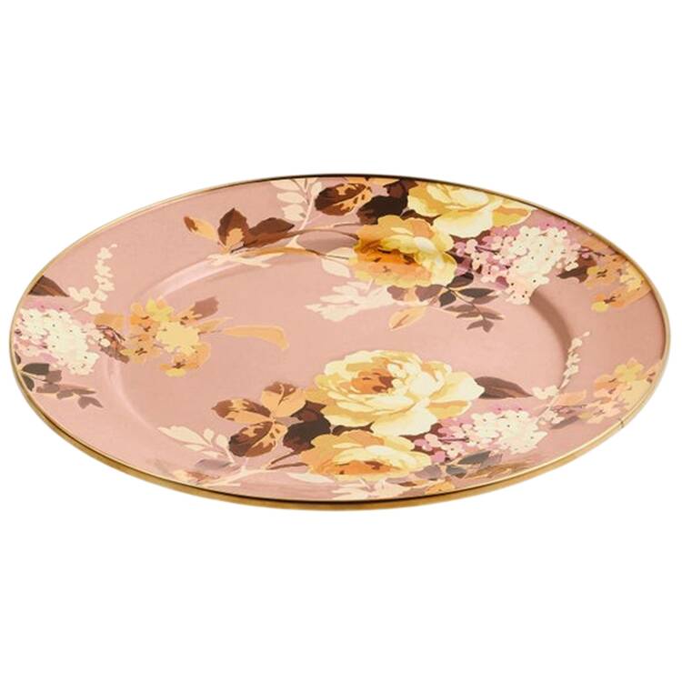 Wild Rose  Mauve (Enamelware) Service Plate (Charger)