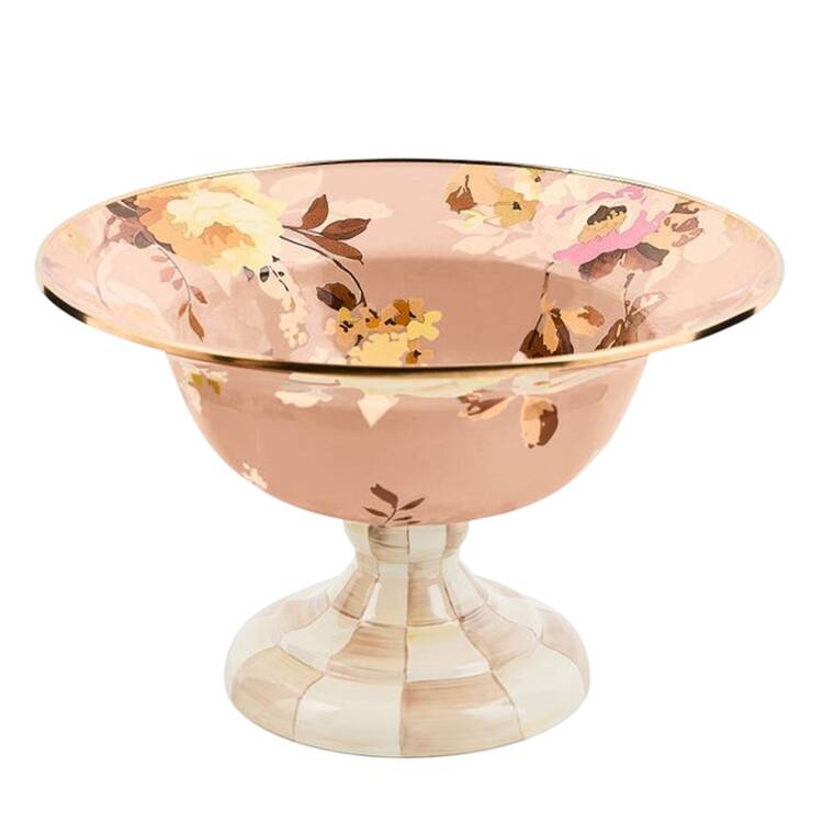 Wild Rose  Mauve (Enamelware) Round Compote (Height X Width)