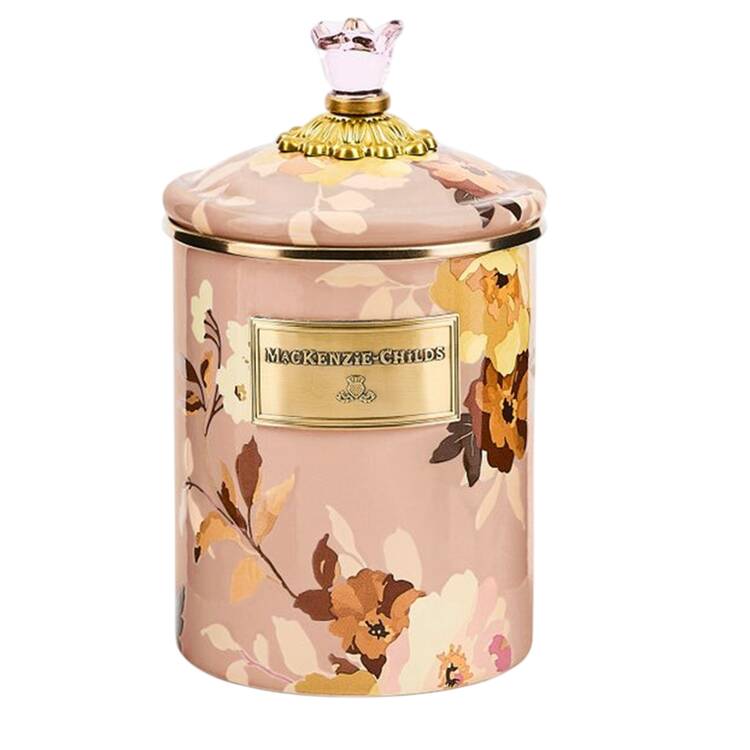 Wild Rose  Mauve (Enamelware) Medium Canister & Lid