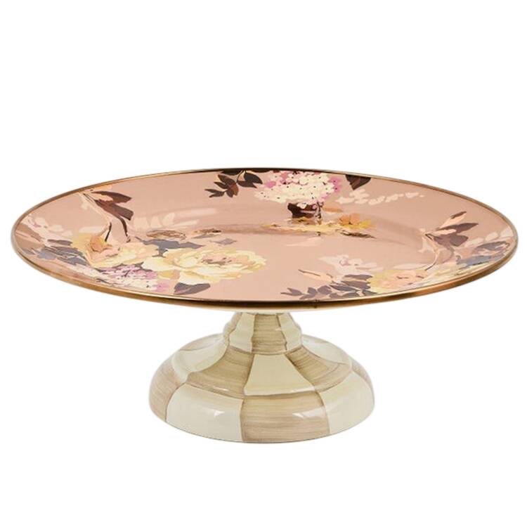 Wild Rose  Mauve (Enamelware) 12" Diameter Pedestal Cake Stand