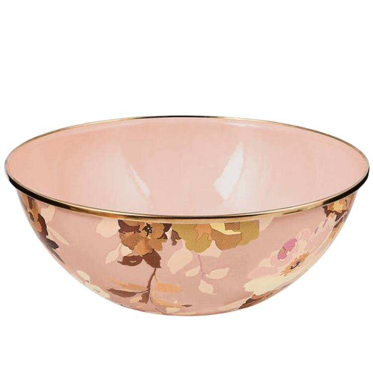 Wild Rose  Mauve (Enamelware) 9" All Purpose Serving Bowl