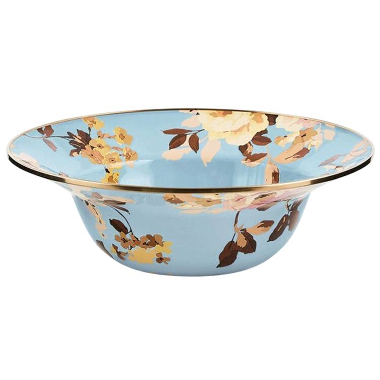 Wild Rose Slate (Enamelware) 12" Round Serving Bowl