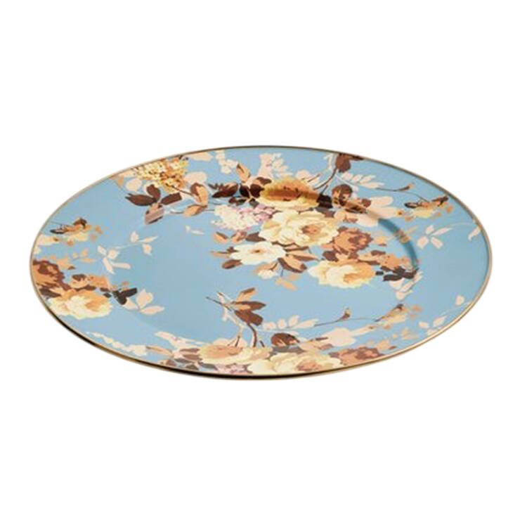 Wild Rose Slate (Enamelware) 16" Round Platter