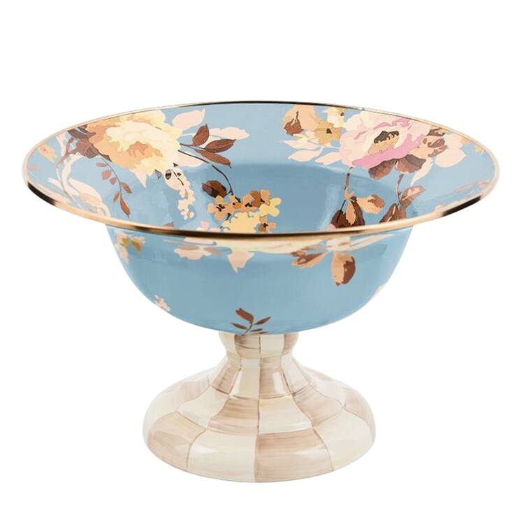 Wild Rose Slate (Enamelware) Round Compote (Height X Width)