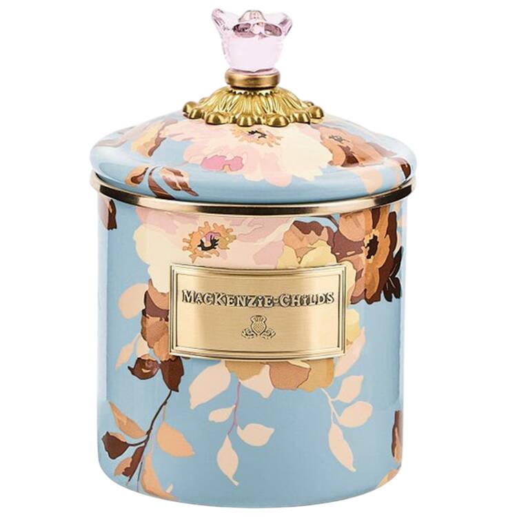 Wild Rose Slate (Enamelware) Small Canister & Lid
