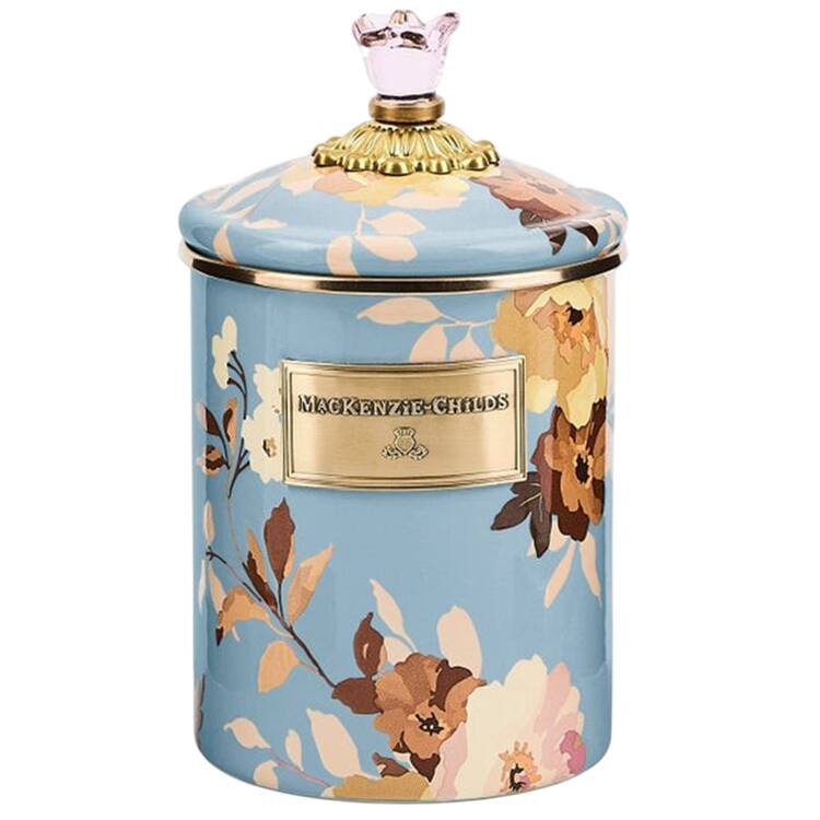 Wild Rose Slate (Enamelware) Medium Canister & Lid