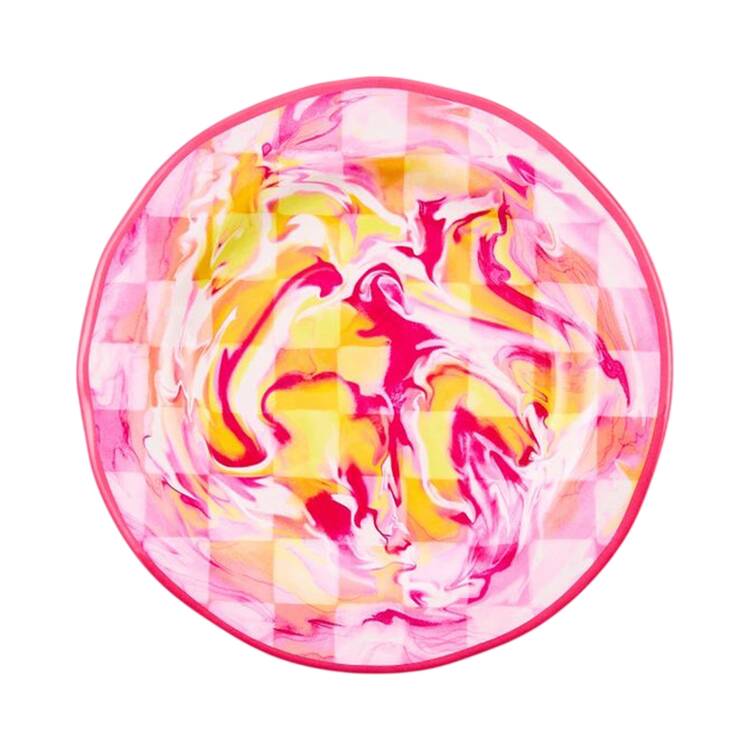Pink Marble Check (Melamine) Salad/Dessert Plate