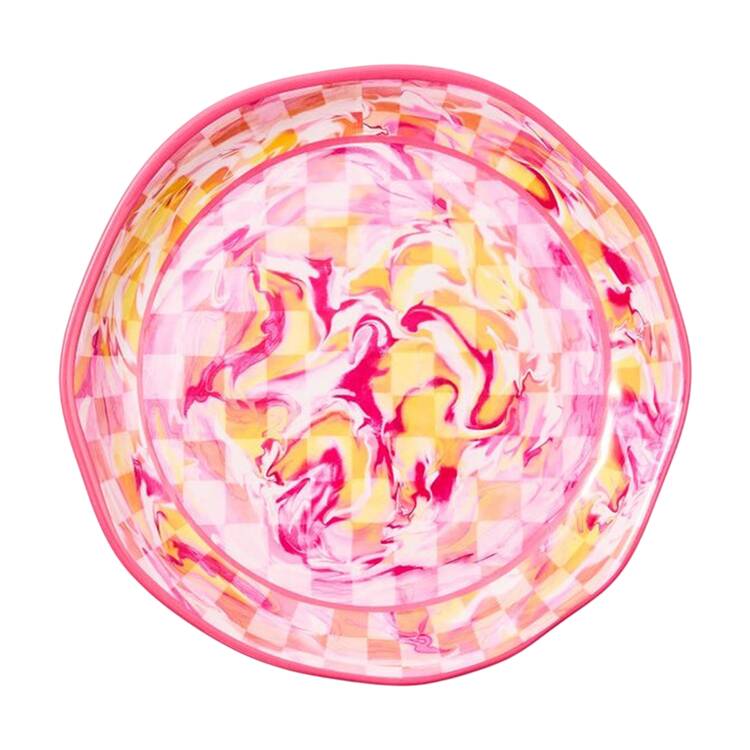 Pink Marble Check (Melamine) 15" Round Platter